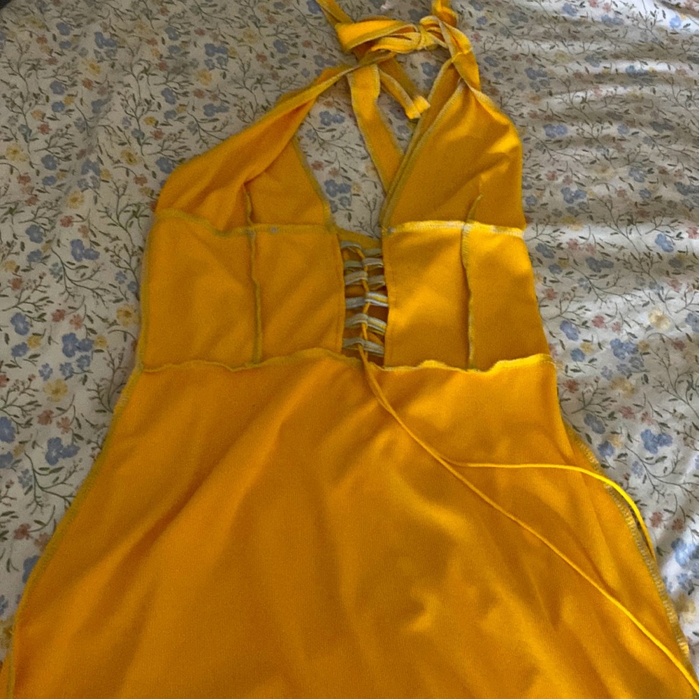 Yellow halter dress